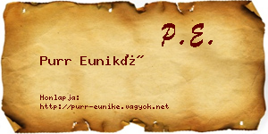 Purr Euniké névjegykártya